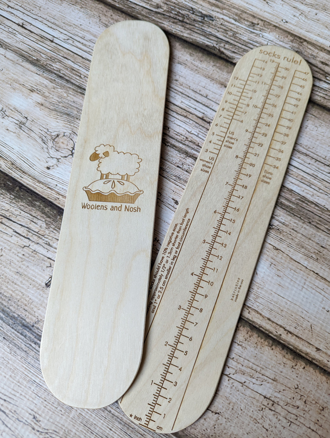 Woolens and Nosh Adult Size Sock Ruler